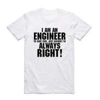 2024 men clothing Summer Casual O-Neck Short Sleeves Funny Tshirt 4XL Men Printing Trust Me I Am An Engineer T-shirt
