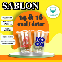 Sablon Custom Gelas Cup Plastik 14 16 Oz Custom Free Desain 1 WARNA