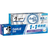 好來DARLIE 全亮白牙膏 多效護理 140g + 極緻酵素牙膏 清新薄荷 80g