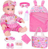 ZQDOLL 12" Baby Doll Bunny Theme Clothes and Sleeping Bag Realistic Baby Dolls Accessories Set Girl