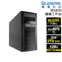 【麗臺科技】W-2245 RTX4070TI八核商用電腦(WS830/W-2245/128G/2TB+2TB SSD/RTX4070TI-12G/W11P)