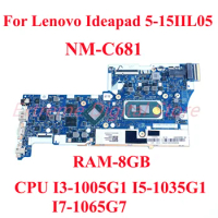 For Lenovo Ideapad 5-15IIL05 Laptop motherboard NM-C681 with CPU I3-1005G1 I5-1035G1 I7-1065G7 RAM:8G/16G 100% Tested Fully Work
