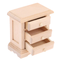 1PC 1:12 Dollhouse Miniature Wooden Bedside Table Cupboard Dollhouse Furniture DIY Decoration Accessories