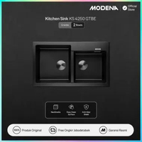 MODENA Quartz Granite Sink 2 Bowl Topmount - KS 4250 GTBE