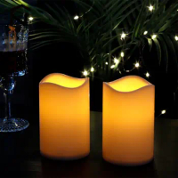 2Pcs LED Flameless Candles Battery CandlesLED Tea Light Candles LED Electronic Candle Tea Light Wedding Birthday Home Decor