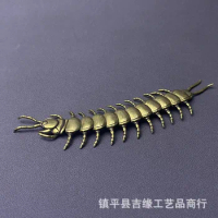 Brass centipede small tea ceremony, copper art, copper pet, insect, copper toy, three-dimensional joint movable centipede