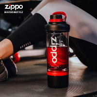 Zippo大容量Tritan奶昔攪拌杯帶刻度蛋白粉盒男女健身運動搖搖杯