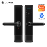 Liliwise Waterproof Outdoor High Security Electric Digital Fingerprint Smart Door Lock With Tuya APP TTLOCK BLE Wifi Mobile Lock