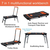 Multi-function workbench diy console trolley stainless steel horse stool scaffolding mobile platform ladder