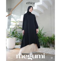 Ethica Megumi 51 Tunik Polos Panjang di anieszaps / Baju Hitam Wanita / Tunik Hitam / Baju Tunik