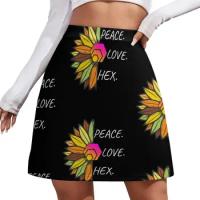 Peace. Love. HEX. Mini Skirt Skort for women Short skirt woman Skirt shorts