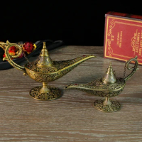 Vintage Aladdin hip flask magic lamp ornaments gift home furnishings living room crafts decoration
