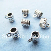 50pcs Antique Silver tone Bails Beads Connector Pendant Cham Finding,Fit Charm Bracelet Necklace,DIY Accessory Jewellry Making
