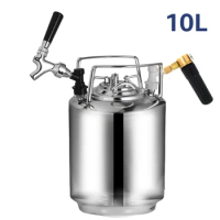 2.5 Gallon 10L Cornelius Keg(Corny) Stainless Steel Beer Keg Barrel with Beer Faucet Tap &amp; Co2 Charger Kit,Brewing Kegerator Set