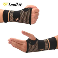 Coolfit Copper Professional Wristband Sports Compression Wrist Guard Arthritis Brace Sleeve Support Elastic Palm Hand Glove