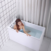 優樂悅~浴缸小戶型家用亞克力浴缸日式深泡浴缸網紅長方形全身浴缸