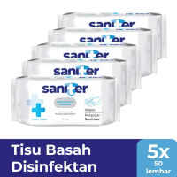 Promo Ekstra!! Saniter Personal Wipes Sanitizer - Tisu Basah Antiseptik- 50s isi 5