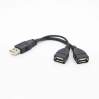 15cm 30cm USB 2.0 A 1 male to 2 Dual USB Female Data Hub Power Adapter Y Splitter USB Charging Power Cable Cord Extension Cable