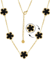 Clover Necklace for Women 18K Gold Plated Stainless Steel Four Leaf Clover Necklace Simple Dainty Ne