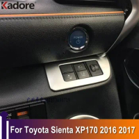 For Toyota Sienta XP170 2016 2017 Headlight Head Lamp Switch Button Cover Trim Car Styling Interior Accessories ABS Matte