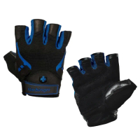 【HARBINGER】重訓健身用專業手套 #162 男款 黑藍色(PRO MEN GLOVES)