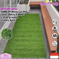 Tren-D-rugs Karpet rumput sintetis synthetic artificial grass meteran tinggi 30 mm tebal lebar 200 c