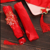 Payung renda untuk pengantin perempuan, payung perkahwinan Cina, bekalan perayaan perkahwinan dan pe