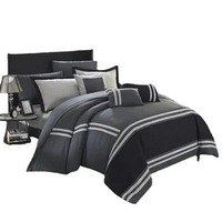 10 Piece Comforter Bedding with Sheet Set and Decorative Pillows Shams, Queen or King