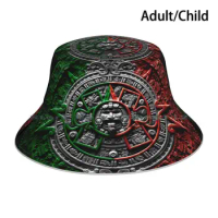 Aztec Calendar Mexico Chicano Bucket Hat Sun Cap Mexico Mexican Aztec Maya Chicano The Angels Cholo Traditional Prehispanic