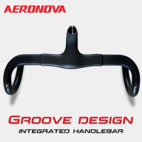 AERONOVA Integrated Carbon fiber Road bike handlebar 28.6mm carbon drop bars gravel bike handlebars 