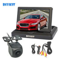 DIYKIT 5" AHD IPS 1024x600 Foldabel Car Monitor 1920*1080 HD 170 Degree Starlight Night Vision Backup Car Camera Vehicle Reverse