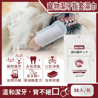 日本KOJIMA-寵物專用3效合1植物配方毛孩口腔消臭潔牙指套濕巾36入/包(貓狗軟化牙垢滋潤牙齦清潔牙齒縫)