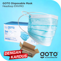 Goto Living Goto Enviro Disposable Mask 3 Ply Facemask Masker Headloop 3Ply