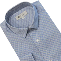 【MURANO】經典條紋長袖襯衫-藍條 M-2XL(台灣製、現貨、長袖、格紋)