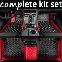 Custom Leather Car Floor Mats For HONDA Stream 2012-2015 set Automobile Carpet Rugs Foot Pads