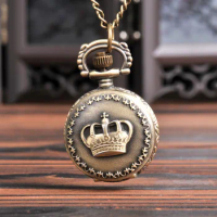 7011Small bronze crown pocket watch vintage covered small crown pocket watch