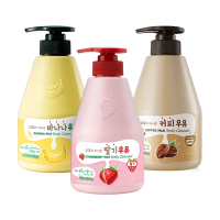 韓國 KWAILNARA 潤白沐浴乳560g (咖啡牛奶/草莓牛奶/香蕉牛奶)