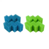 The Compatible 6 x Blue Coarse and 6 x Green Nitrate Aquarium Filter Sponge for Juwel Compact / Bioflow 3.0