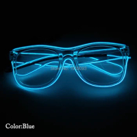 Newest EL Wire LED Strip Fashionable Transparent Sunglasses LED Flashlight For Wedding Party Decoration