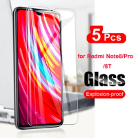 5Pcs For Xiaomi Redmi Note 8 Pro 8T Screen Protector Tempered Glass Toughened Glass For Xiaomi Redmi Note 8 Pro Film 9H