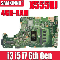 X555UJ Notebook Mainboard 4GB RAM I3 I5 I7 CPU V2G GT920M GT940M for ASUS X555UF F555U X555UB X555UQ X555U Laptop Motherboard