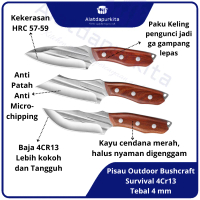 Pisau Dapur Daging Potong Tali Ranting Bahan Baja 4Cr13 Multifungsi Size 22 cm untuk Kegiatan Alam T