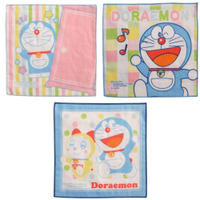 asdfkitty*日本製 哆啦A夢純棉小方巾3入-18*18公分-小毛巾/手帕/口水巾-正版商品