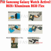 Active 2 R820 Power Flex For Samsung Galaxy Watch Active2 Aluminum R830 ON OFF Microphone Return Flex Cable Replace Screw
