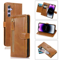 For Samsung Galaxy S24 Ultra 5G Luxury Case Zipper Wallet Leather Flip Book Cover For Galaxy S24 Plus Case S24 S 24 Phone Funda