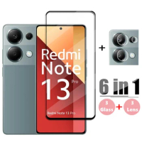 6in1 Glass For Redmi Note 13 Pro 4G Full Cover Tempered Glass Redmi Note 13 Pro Screen Protector Lens Film Redmi Note 13 Pro