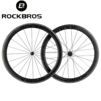 ROCKBROS 700c Bicycle Carbon Wheels Road Tubeless Clincher Tires Bike Wheelset Center Lock Or 6-Bolt Hubs Cycling Wheelset