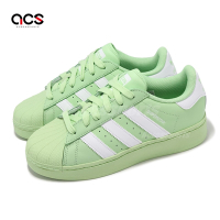 adidas 休閒鞋 Superstar XLG W 女鞋 綠 白 皮革 貝殼頭 三葉草 厚底 愛迪達 ID5729