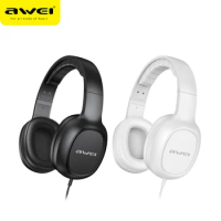 AWEI GM-6 3.5mm Wired Headset With Microphone Stereo Sound Headphone Stretchable For PC Computer Laptop Music Earphone