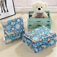 Cotton Patchwork Quilt Blanket,2 In 1 Travel Blanket And